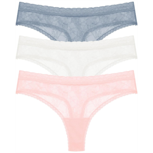 Womens Natori Bliss Allure One Size Lace Thong 3-Pack