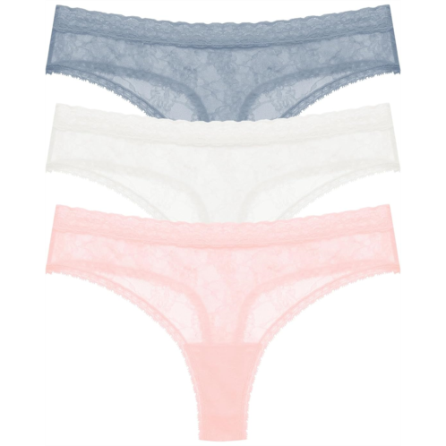 Womens Natori Bliss Allure One Size Lace Thong 3-Pack