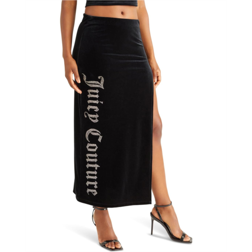 Womens Juicy Couture Maxi Skirt with Slit and Bling