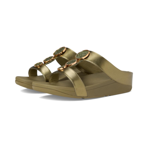 FitFlop Halo Bead-Circle Metallic H-Bar Slides
