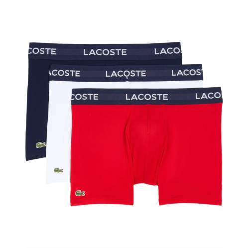 Lacoste 3-Pack Solid with Semi Fancy Belt Underwear Trunks