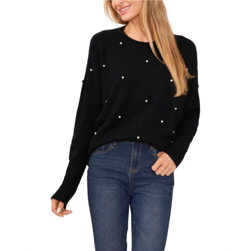 CeCe Pearl Crew Neck Sweater