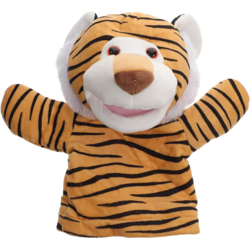 LUOZZY Tiger Hand Puppet Toy Cute Stuffed Animal Hand Puppet Story Telling Decorative Tiger Shaped Hand Puppet