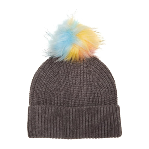 Badgley Mischka Beanie with Colored Pom