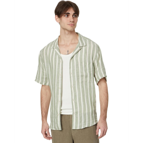 Mens Madewell Linen Easy Short-Sleeve Shirt In Print