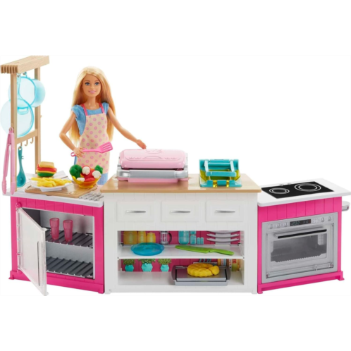 Barbie Ultimate Kitchen Doll & Playset with Lights & Sounds, Food Molds, 5 Dough Colors & 20+ Accessories, Blonde Chef Doll (Amazon Exclusive)