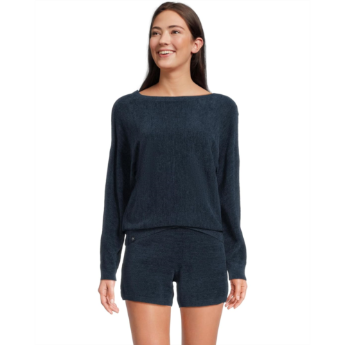 Womens Barefoot Dreams Cozychic Ultra Lite Boatneck Pullover and Short Set