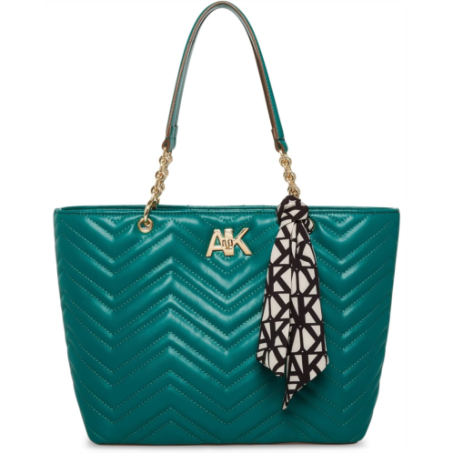 Anne Klein Quilted Chain Tote with Turnlock