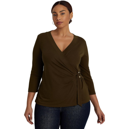 POLO RALPH LAUREN Plus Size Stretch Jersey Surplice Top