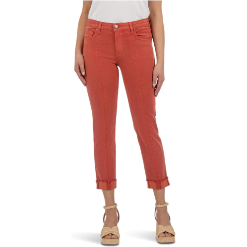 Womens KUT from the Kloth Amy Crop Straight Leg- Roll Up Fray Princess Seam