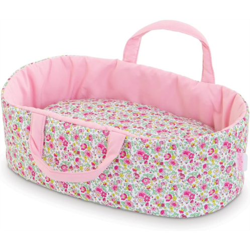 Corolle Baby Doll Carry Bed - Floral Print Design with Reversible Blanket, fits 12 Baby Dolls