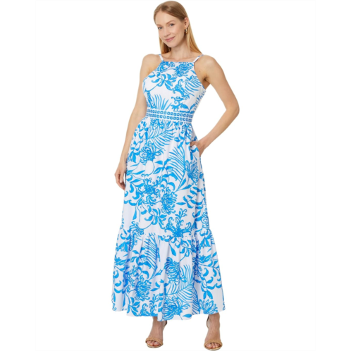 Womens Lilly Pulitzer Charlese Cotton Halter Maxi