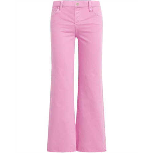 Womens Hudson Jeans Rosie High-Rise Wide Leg Ankle with Covered Button Fly in Fuchsia Pink Clean