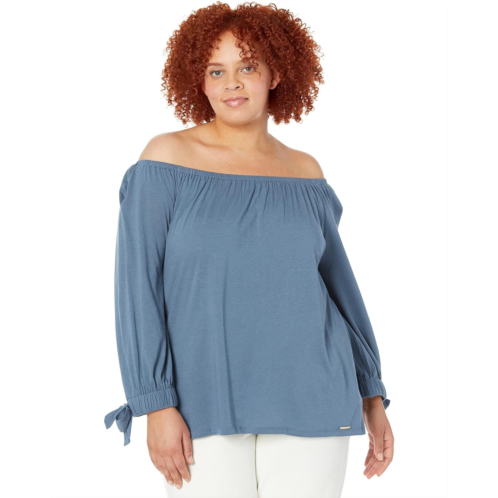 Michael Michael Kors Plus Size Tie Sleeve Peasant Top