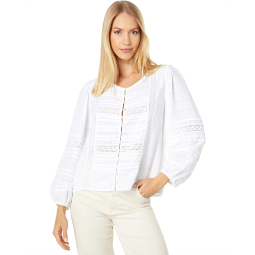 Lucky Brand Pin Tuck Lace Shirt