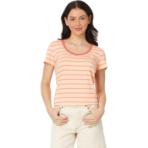 L.L.Bean LLBean Soft Stretch Supima Tee Scoopneck Short-Sleeve Stripe