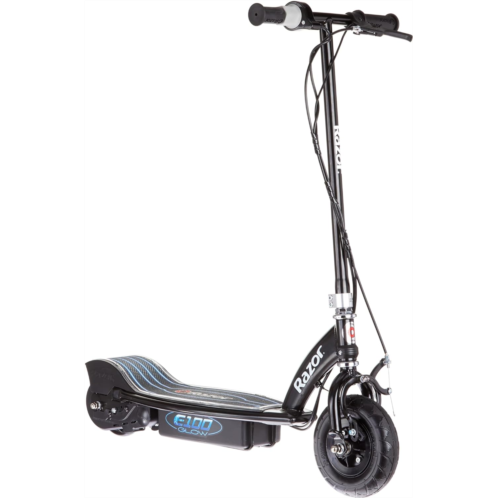 Razor E100 Glow Electric Scooter for Kids Age 8 and Up, LED Light-Up Deck, 8 Air-Filled Front Tire, Up to 40 min Continuous Ride Time