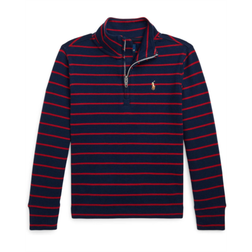 Polo Ralph Lauren Kids Striped Cotton Quarter-Zip Pullover (Toddler/Little Kid)