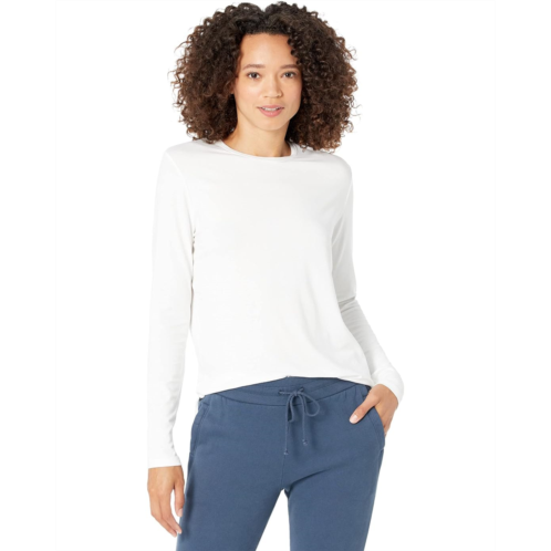 Majestic Filatures Soft Touch Long Sleeve Semi Relaxed Crew Neck with Side Slits