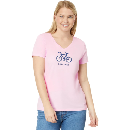 Life is Good Biker Chick Short Sleeve Crusher Vee