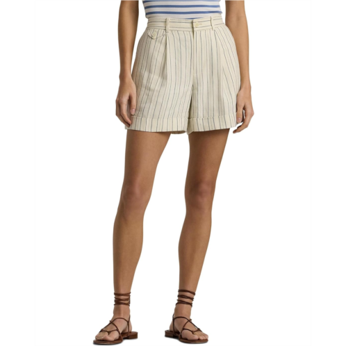 POLO Ralph Lauren Womens LAUREN Ralph Lauren Striped Pleated Shorts