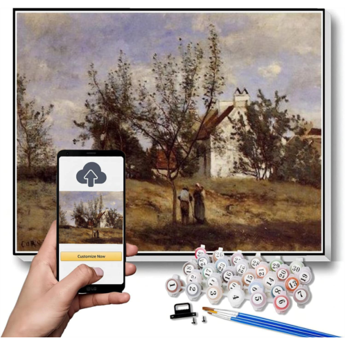 Hhydzq DIY Painting Kits for Adults?an Orchard at Harvest Time Painting by Camille Corot Arts Craft for Home Wall Decor