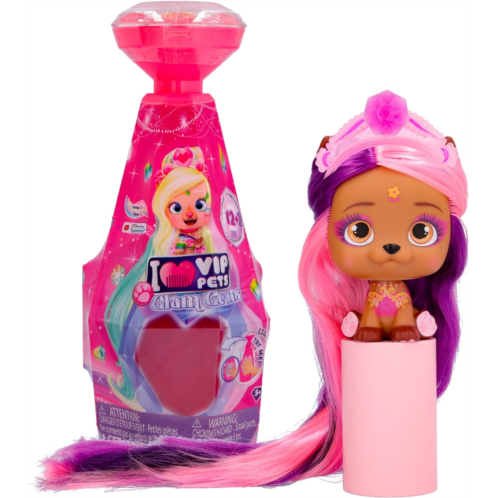 IMC Toys VIP Pets - Glam Gems Series - Includes 1 VIP Pets Doll, 9 Surprises, 6 Accessories for Hair Styling Girls & Kids Age 3+