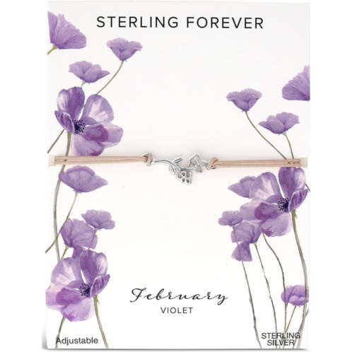 Sterling Forever Sterling Silver Birth Flower Bolo Bracelet