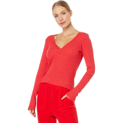 Womens SUNDRY Henley Long Sleeve