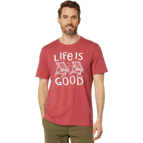 Life is Good AT the Beach Chairs Short Sleeve Crusher-Lite Tee