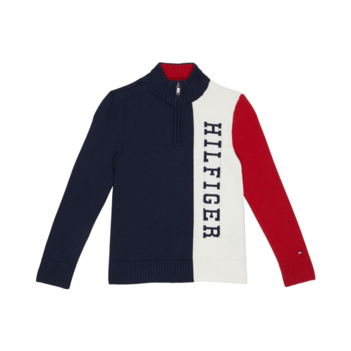 Tommy Hilfiger Kids 1/4 Zip Solid H Logo Sweater (Big Kids)