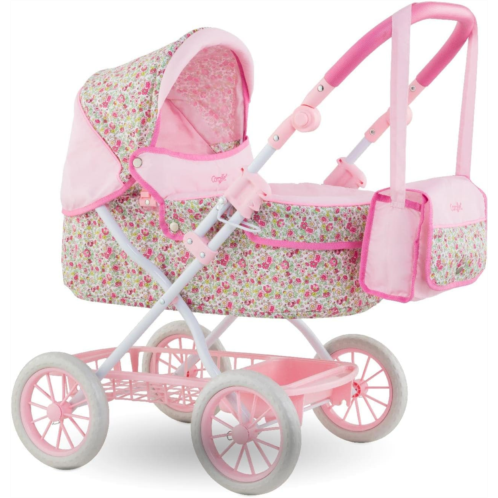 Corolle Mon Grand Poupon Carriage Stroller - Adjustable Handle, Folding Design, for 14, 17 & 20 Baby Dolls