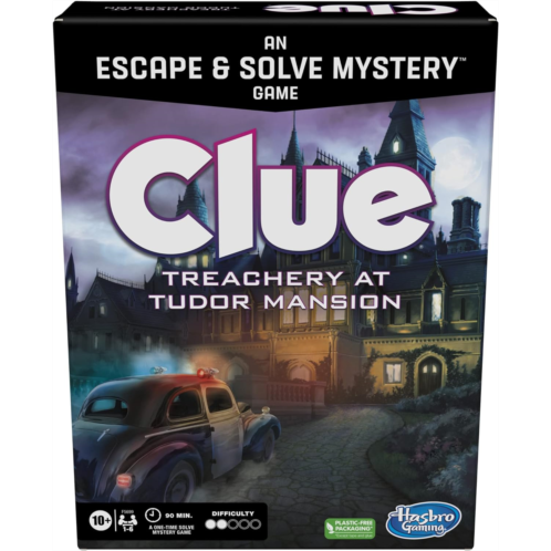 Hasbro Clue Board Game Treachery at Tudor Mansion, Escape Room Game, Cooperative Family Murder Mystery Games, Ages 10 and up, 1-6 Players