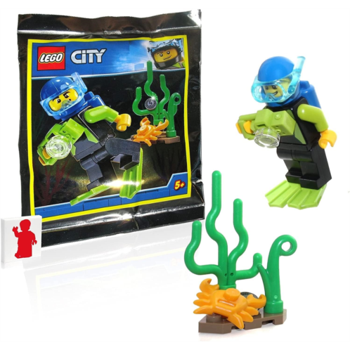 LEGO City Cool Deep Sea Scuba Diver Minifigure with Camera and Crab (Limited Edition)