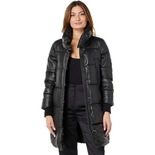 NVLT Faux Leather Long Puffer