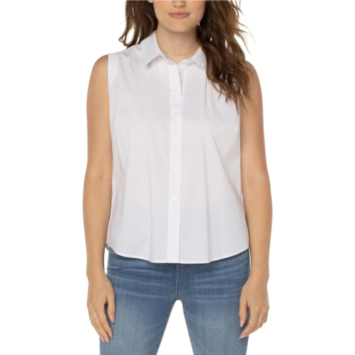 Womens Liverpool Los Angeles Sleeveless Button Front Shirt