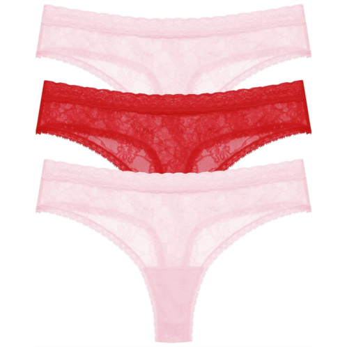 Womens Natori Blisss Allure Lace Thong 3-Pack