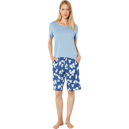 HUE Short Sleeve Tee & Bermuda PJ Set