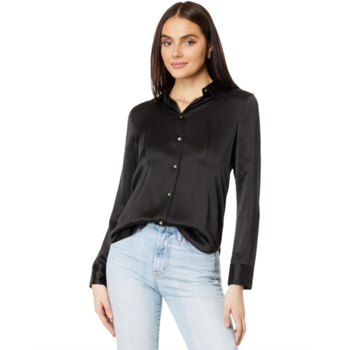 Womens Madewell Darted Button-Up Shirt in Satin