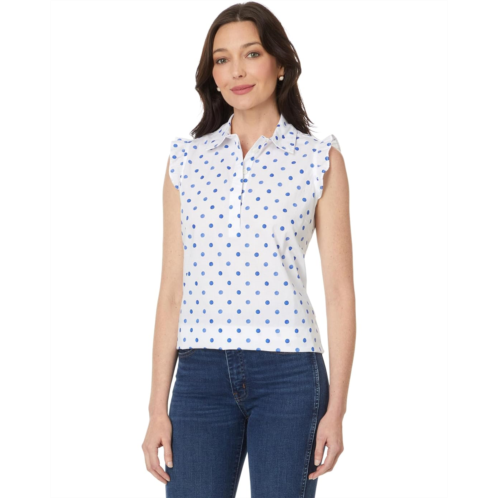 Womens Tommy Hilfiger Sleeveless Ruffle Dot Popover
