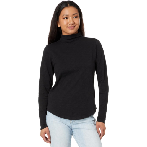 Womens Lilla P Shirttail Hem Funnel Neck