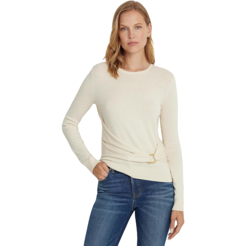 POLO Ralph Lauren Womens LAUREN Ralph Lauren Twist-Front Cotton-Blend Sweater