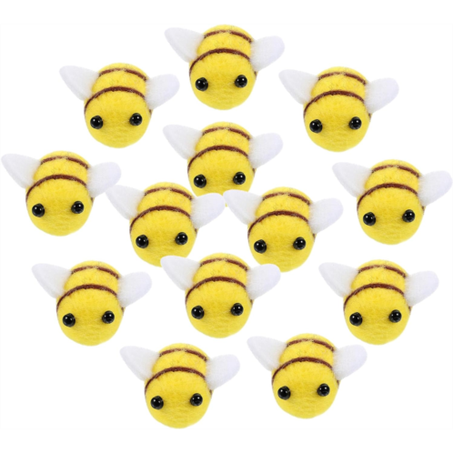 ADOCARN 24pcs Animal Decorative Supplies Gender Reveal Necklace Beads Resin Bumblebee Fake Bees to Put in Flowers Crafts Felt Wool Felt Bee Fluffy Hat Ladybug Costume Headgear Mini