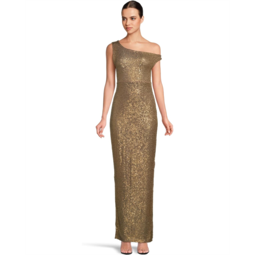 Norma Kamali Drop Shoulder Fitted Gown With Side Slit