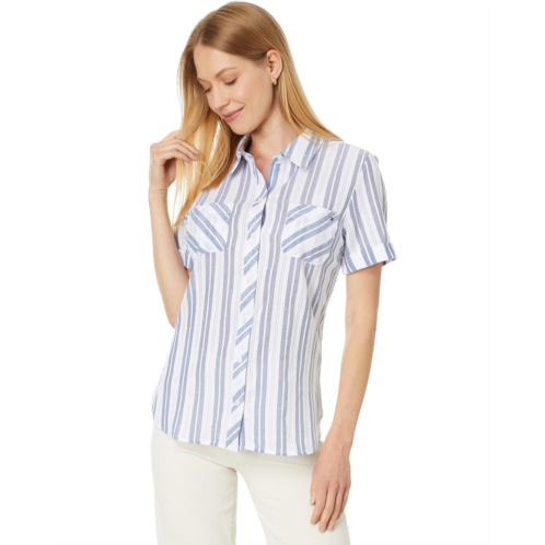 Womens Tommy Hilfiger Dobby Stripe Camp Shirt