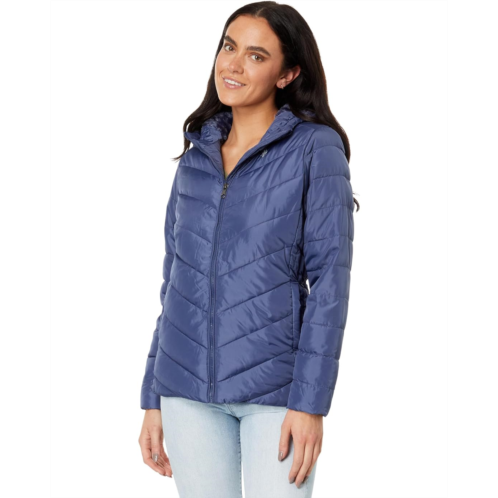 U.S. POLO ASSN. Chevron Cozy Faux Fur Lining Quilted Hooded Puffer with Side Panel