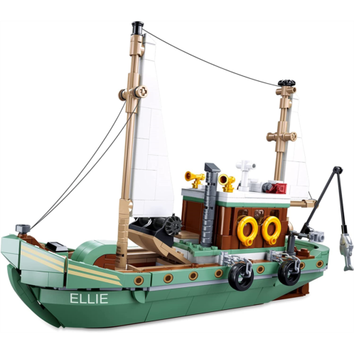 OQMI City Fishing Boat Block Set, Suitable for Lovers of Ocean Exploration and Sea Fishing as an Ornament - Marine Toys Designed for Children and Adults Aged 6+ (610 PCS Compatible with