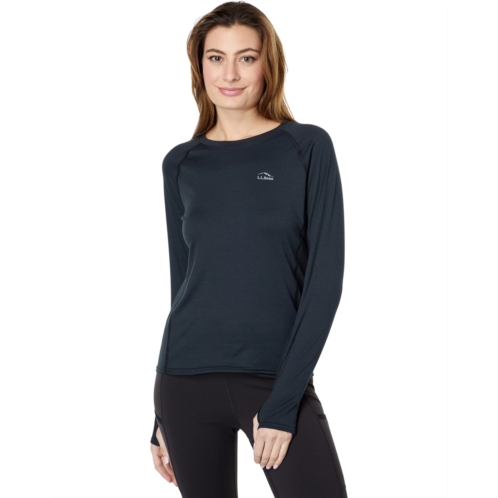 L.L.Bean Womens LLBean Petite Midweight Baselayer Crew Long Sleeve