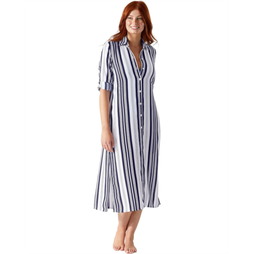 Womens Tommy Bahama Tan Lines Stripes Midi Duster