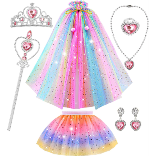 BesJonie Princess Dresses for Girls,Princess Dress Up Clothes Cape Skirt Toys for 3-6 Year Old Girl,Easter Birthday Gift Idea